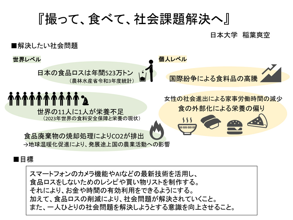 撮って、食べて、社会課題解決へ